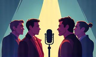 Thumbnail image for an upcoming Developer Q&A event focusing on Echoes of the Peak, showing stylized game characters gathered around a microphone, indicating communication and interaction.